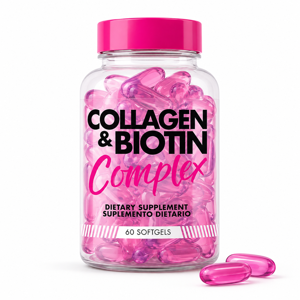 Colágeno & Biotina Complex – 60 Softgels