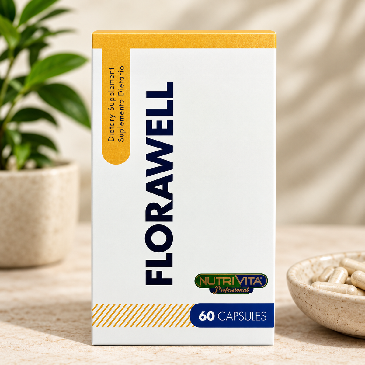 Florawell™ – Probióticos + Prebióticos – 60 Cápsulas Vegetales