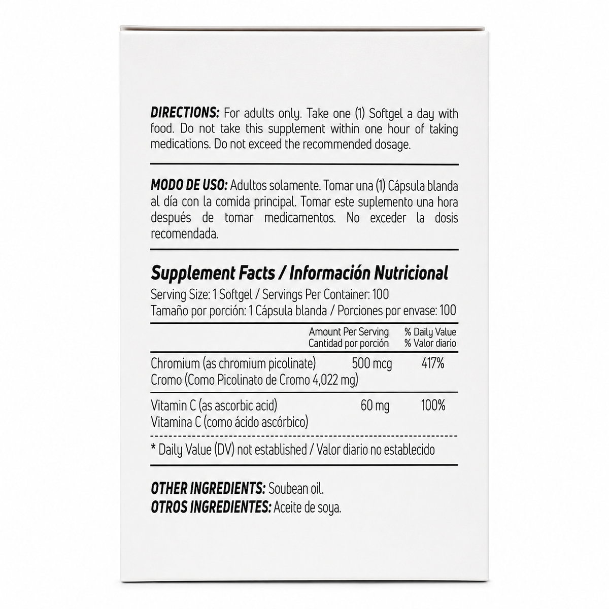 Chromonate GTF Chromium Picolinate 500 mcg – 100 Softgels