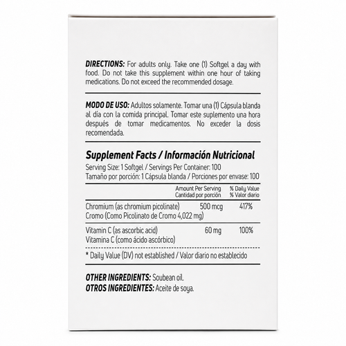 Chromonate GTF Chromium Picolinate 500 mcg – 100 Softgels